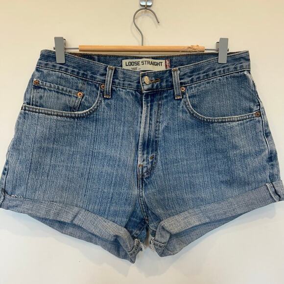 Levi Strauss Vintage Hand Painted Cut-Off Denim Shorts 569's Sz 31 - Picture 1 of 6